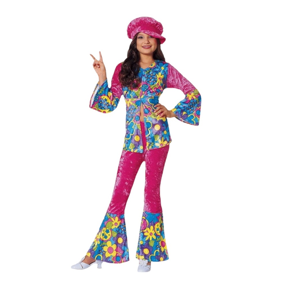 Girls Flower Power Costume Girls Size Large (12-14)